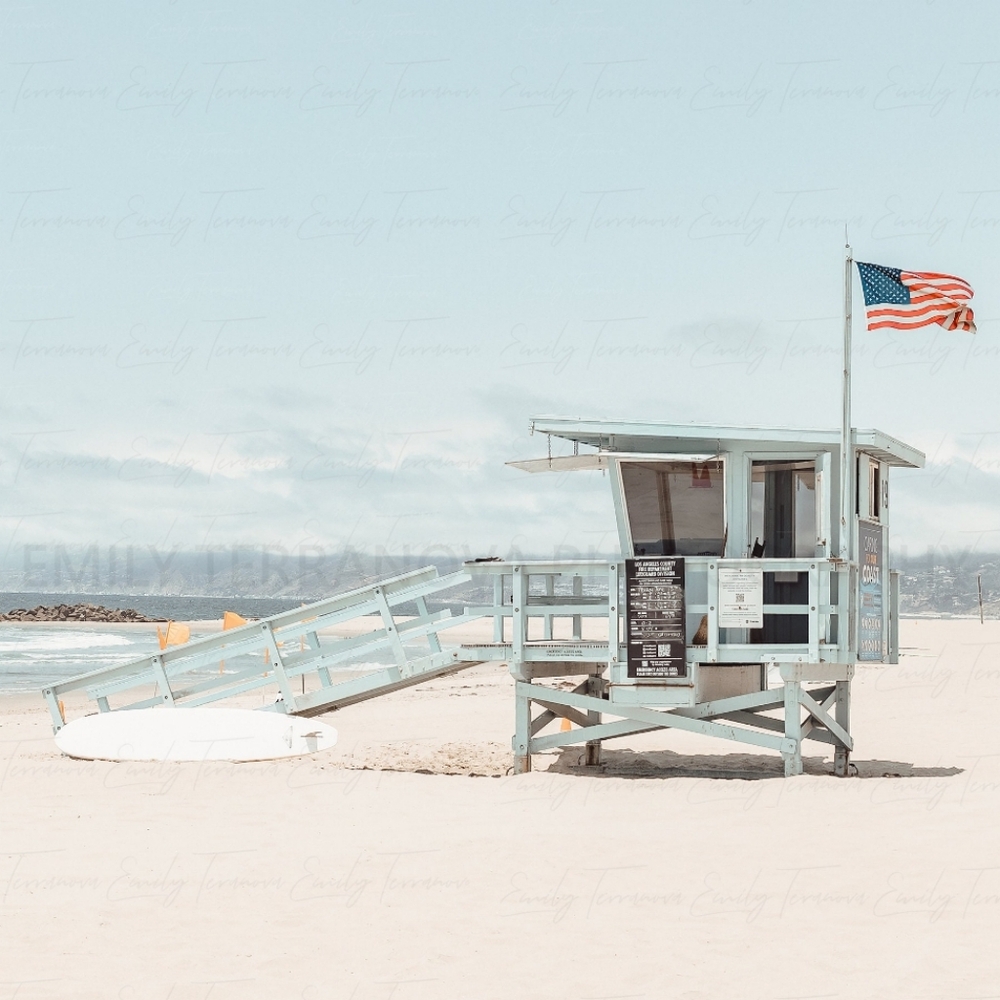 ⛱️ Sun, Sand, & Stars and Stripes | 8x12 Photo Print || beach wall art, decor